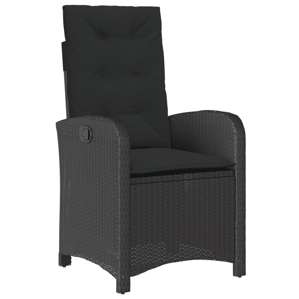 vidaXL Ensemble de salle à manger de jardin 9 pcs avec coussins Noir Résine tressée