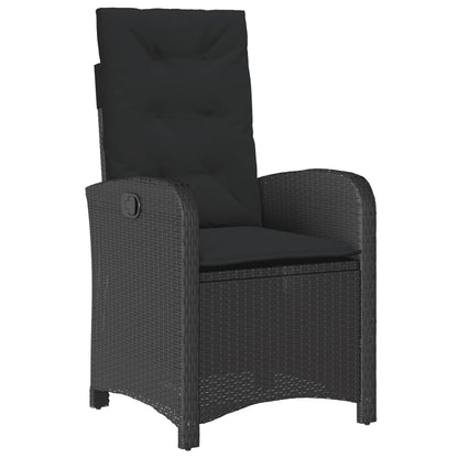 vidaXL Ensemble de salle à manger de jardin 9 pcs avec coussins Noir Résine tressée
