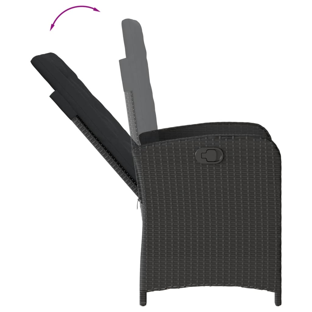 vidaXL Ensemble de salle à manger de jardin 9 pcs avec coussins Noir Résine tressée
