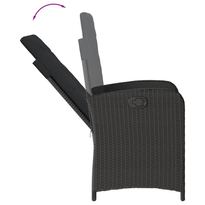 vidaXL Ensemble de salle à manger de jardin 9 pcs avec coussins Noir Résine tressée