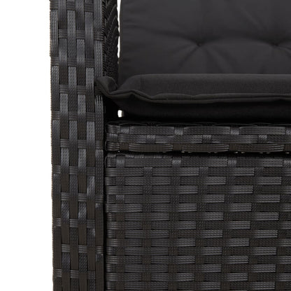 vidaXL Ensemble de salle à manger de jardin 9 pcs avec coussins Noir Résine tressée