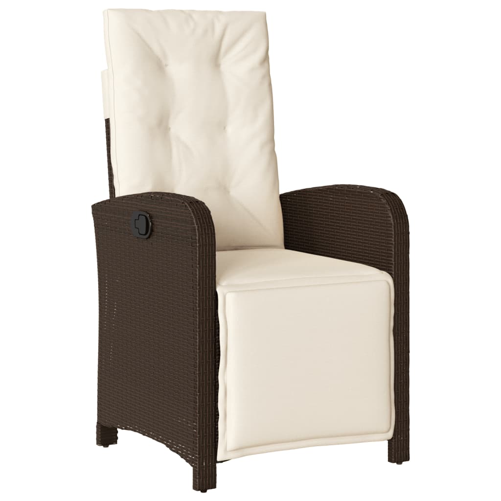 vidaXL Ensemble repas de jardin 5 pcs avec coussins résine tressée marron