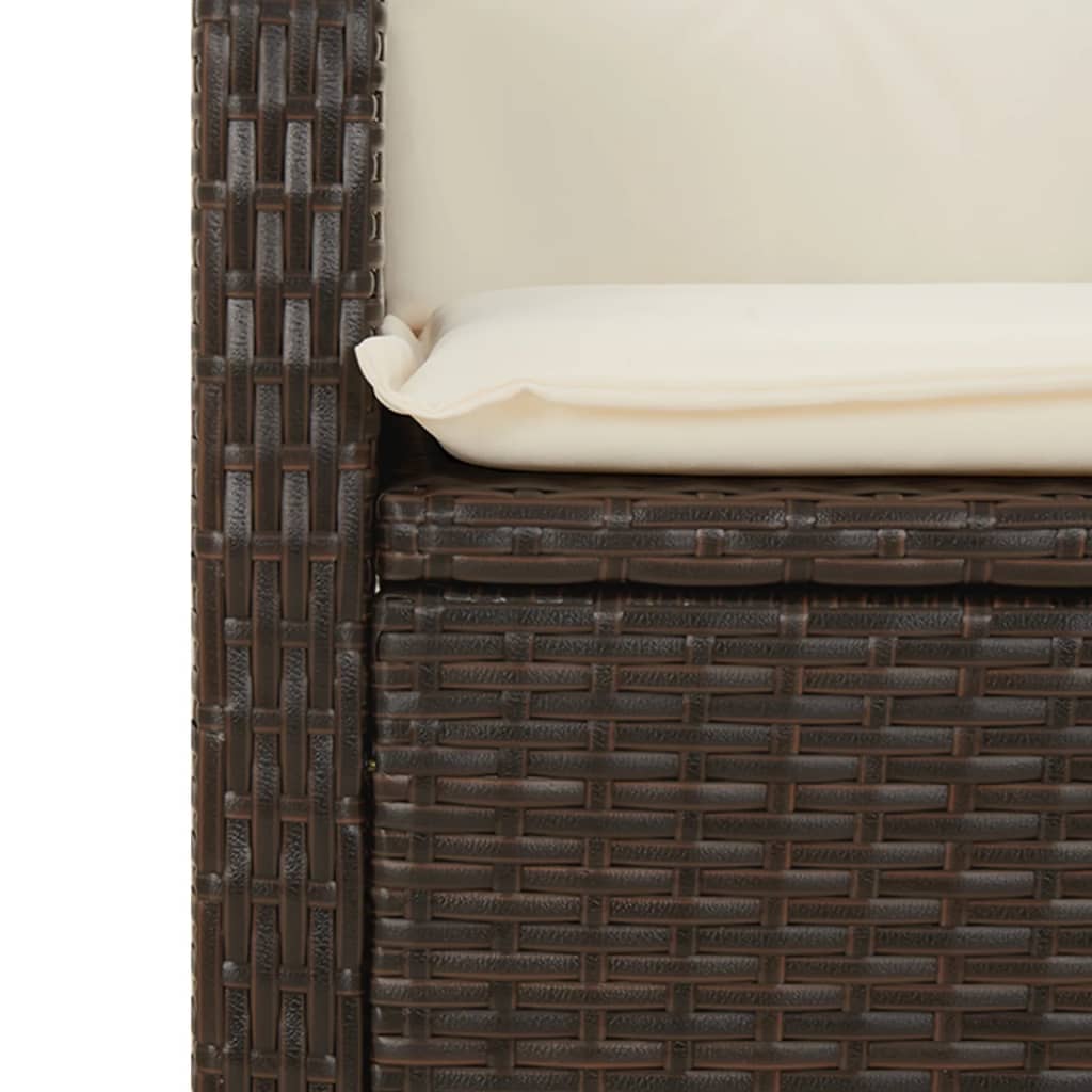 vidaXL Ensemble repas de jardin 5 pcs avec coussins résine tressée marron