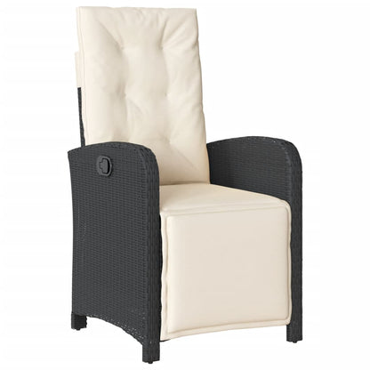 vidaXL Salle à manger de jardin 5 pcs avec coussins Résine tressée Noir