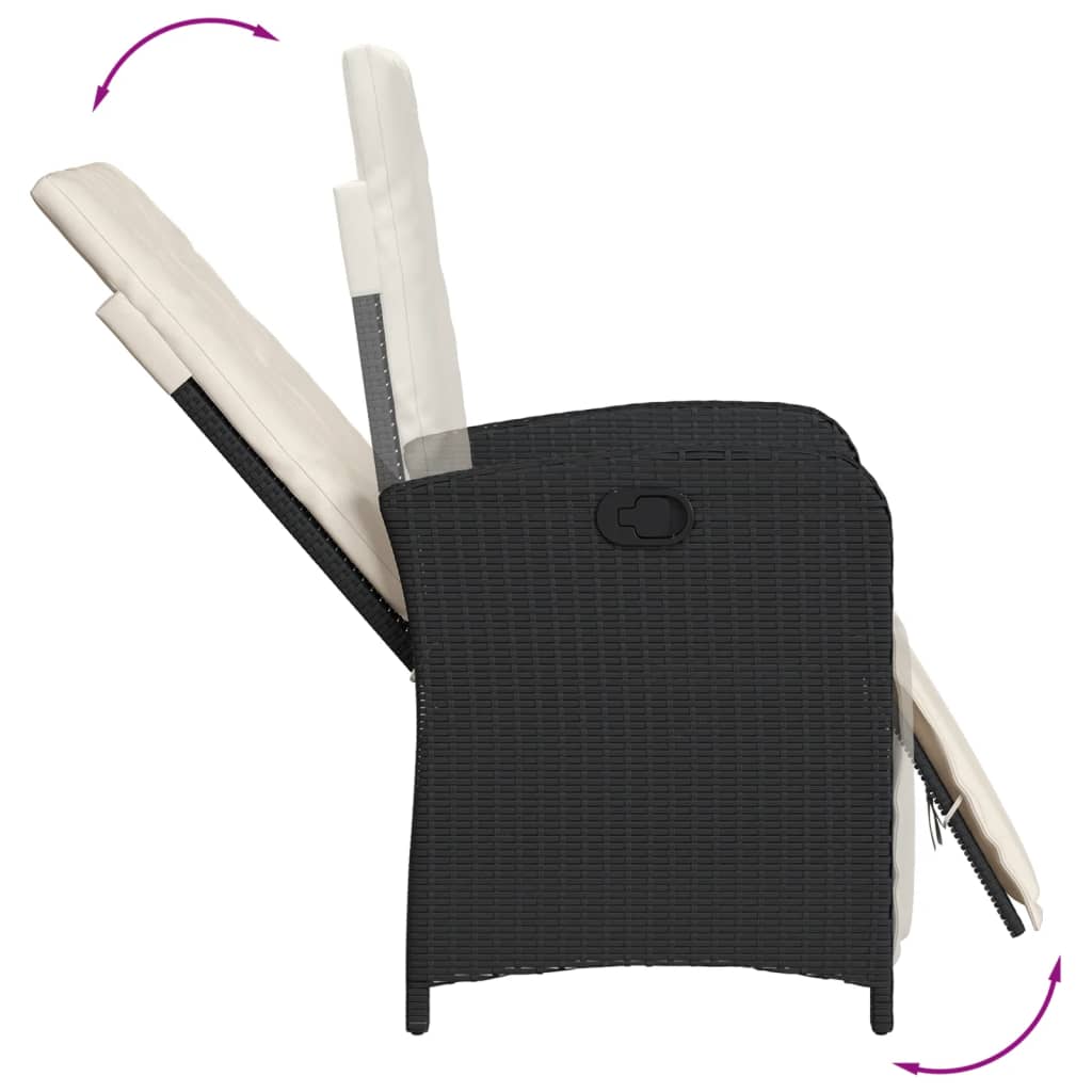 vidaXL Salle à manger de jardin 5 pcs avec coussins Résine tressée Noir