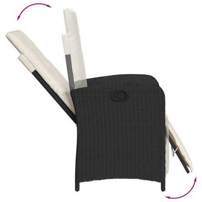 vidaXL Salle à manger de jardin 5 pcs avec coussins Résine tressée Noir