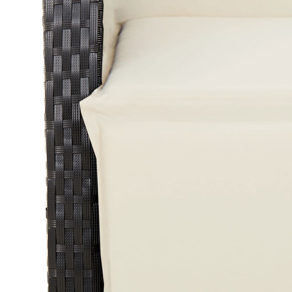 vidaXL Salle à manger de jardin 5 pcs avec coussins Résine tressée Noir