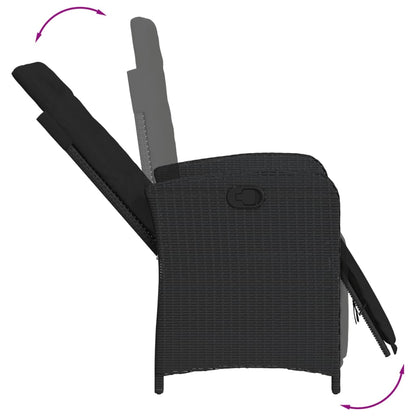 vidaXL Ensemble de salle à manger de jardin 9 pcs avec coussins Noir Résine tressée