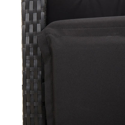 vidaXL Ensemble de salle à manger de jardin 9 pcs avec coussins Noir Résine tressée