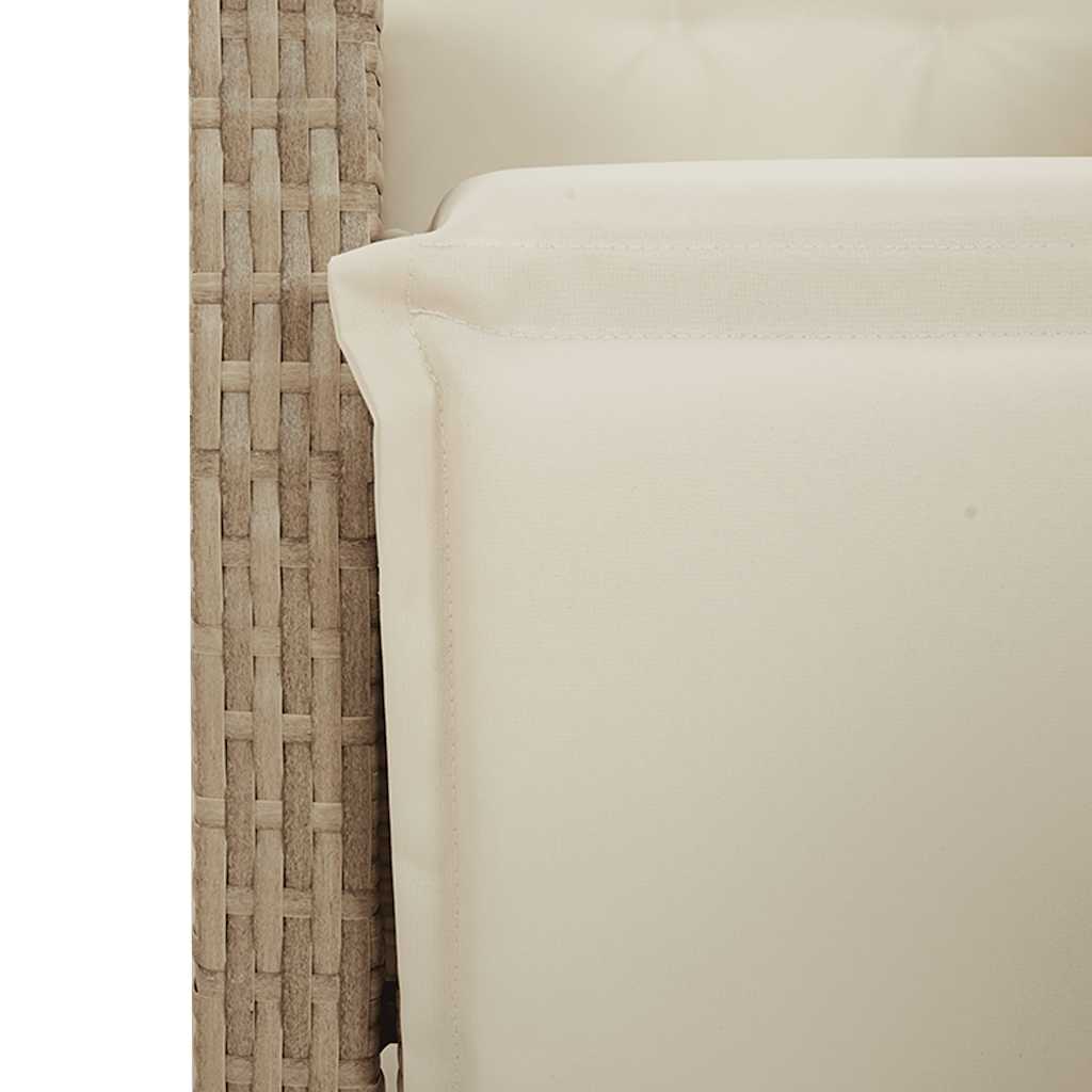 vidaXL 9-tlg. Garten-Essgruppe mit Kissen Beige Poly Rattan