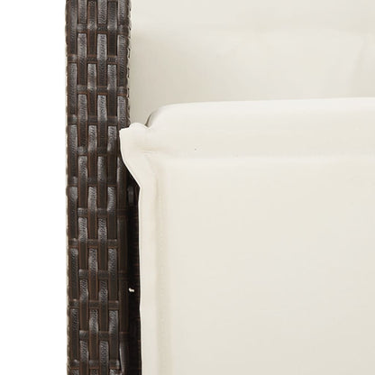 vidaXL Ensemble repas de jardin 5 pcs avec coussins résine tressée marron