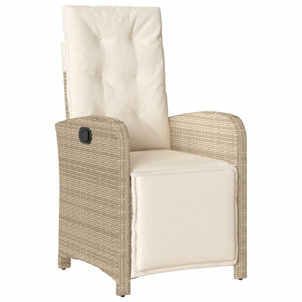 vidaXL 5-tlg. Garten-Essgruppe mit Kissen Beige Poly Rattan
