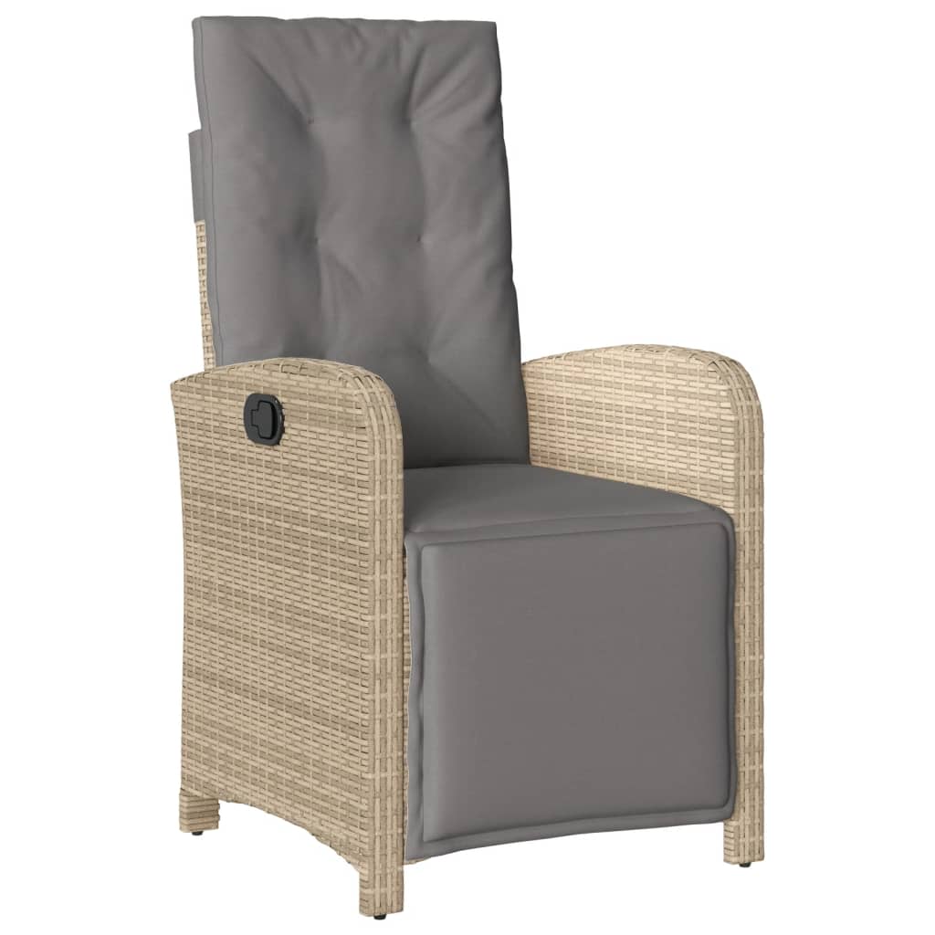 vidaXL 5-tlg. Garten-Essgruppe mit Kissen Beige Poly Rattan
