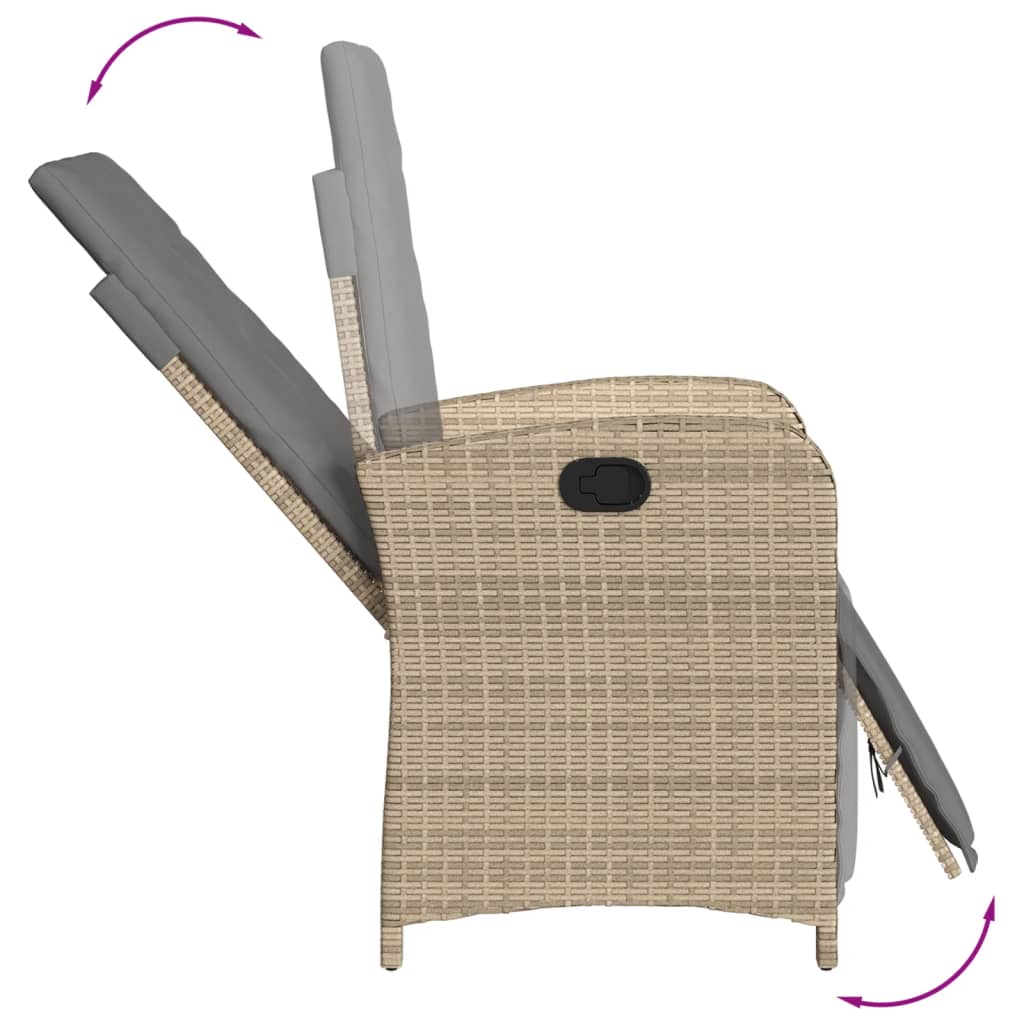 vidaXL 5-tlg. Garten-Essgruppe mit Kissen Beige Poly Rattan