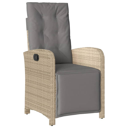 vidaXL 5-tlg. Garten-Essgruppe mit Kissen Beige Poly Rattan