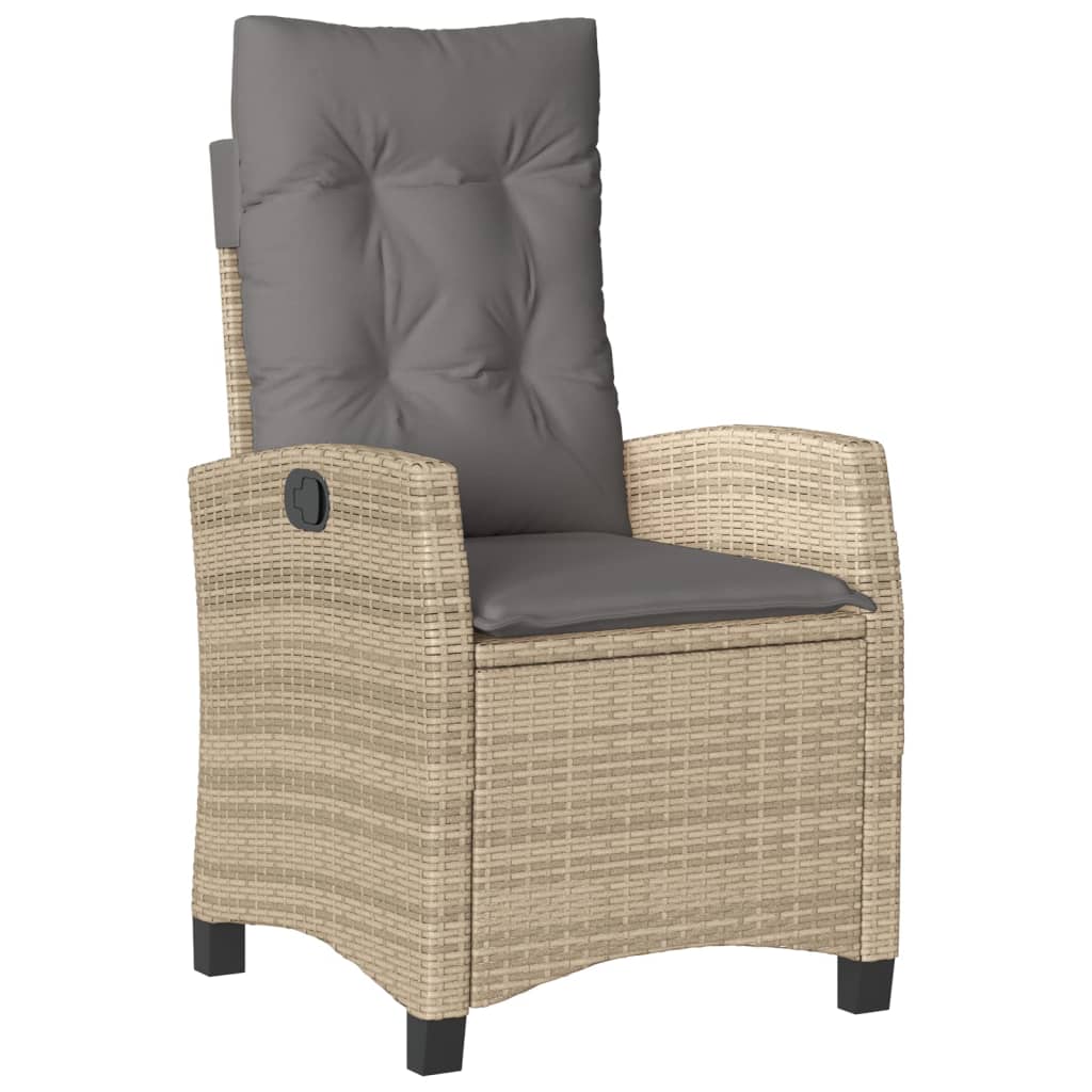 vidaXL 7-tlg. Garten-Essgruppe mit Kissen Beigemischung Poly Rattan