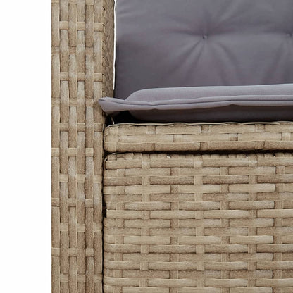 vidaXL 9-tlg. Garten-Essgruppe mit Kissen Beigemischung Poly Rattan