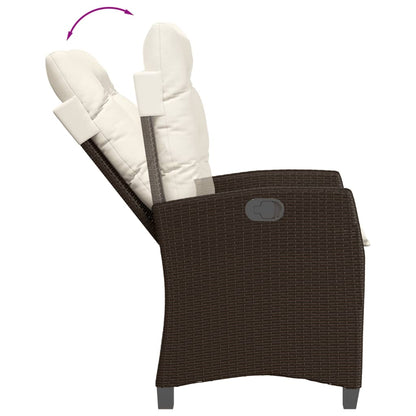 vidaXL Ensemble repas de jardin 5 pcs avec coussins résine tressée marron