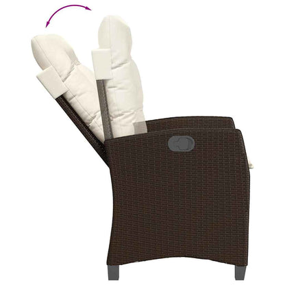 vidaXL Ensemble repas de jardin 5 pcs avec coussins résine tressée marron