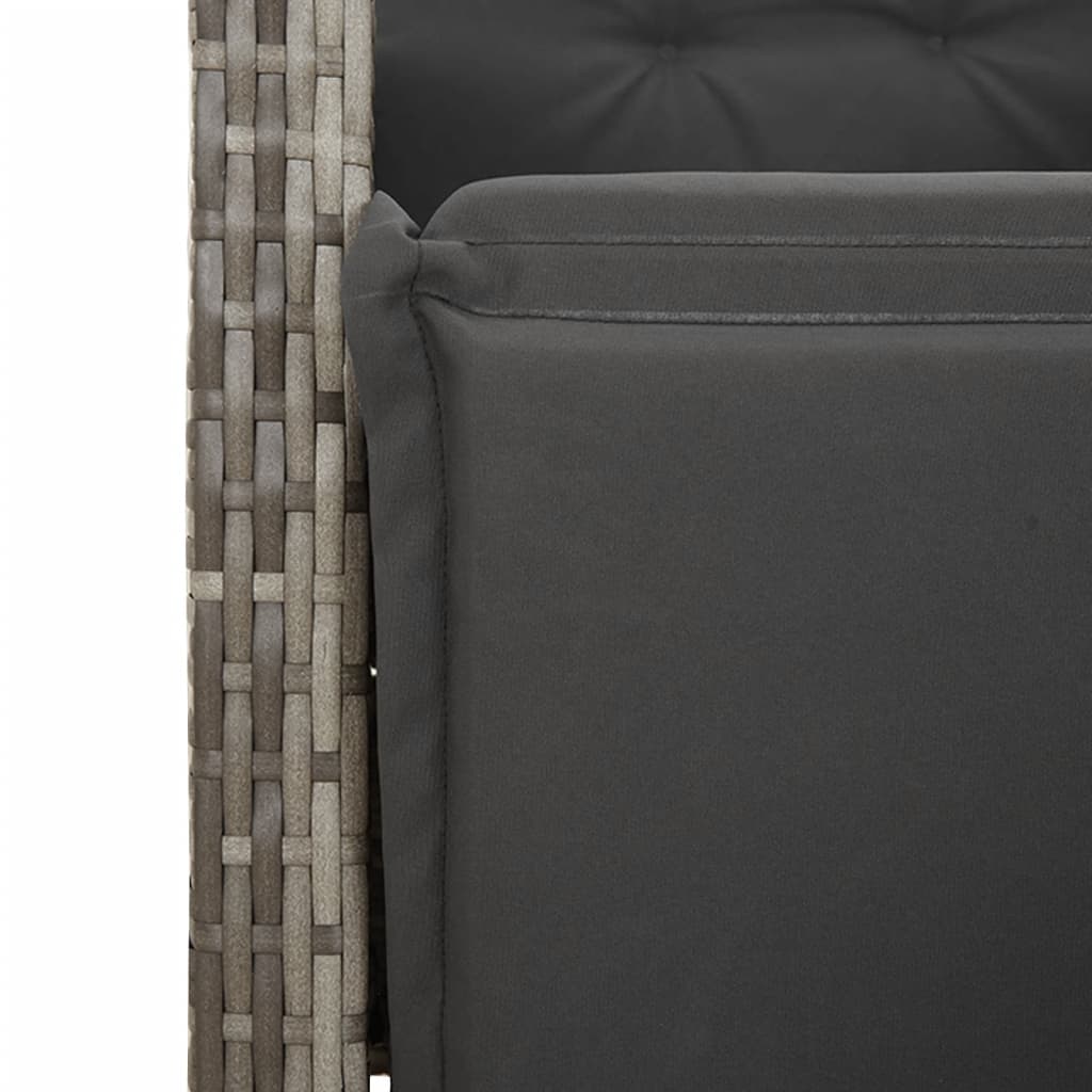 vidaXL Salon de jardin 5 pcs avec coussins Résine tressée Gris