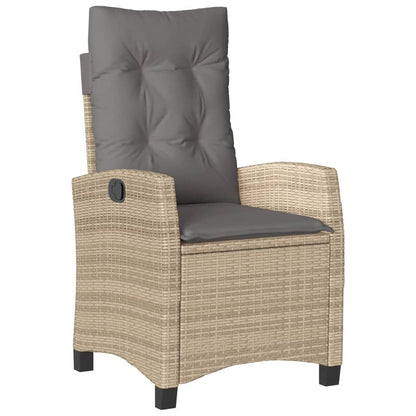 vidaXL 5-tlg. Garten-Essgruppe mit Kissen Beigemischung Poly Rattan