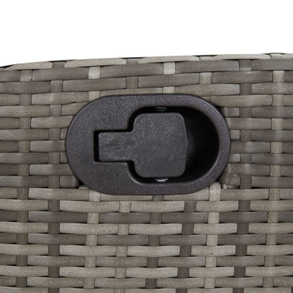 vidaXL 5-tlg. Garten-Essgruppe mit Kissen Grau Poly Rattan
