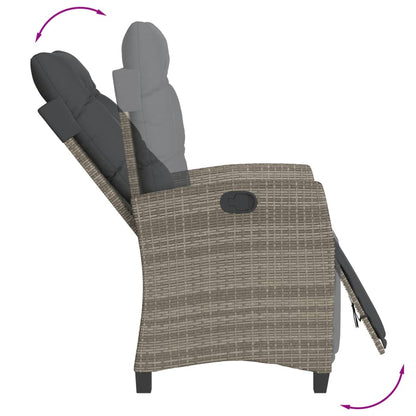 vidaXL Salle à manger de jardin 9 pcs avec coussins Résine tressée Gris