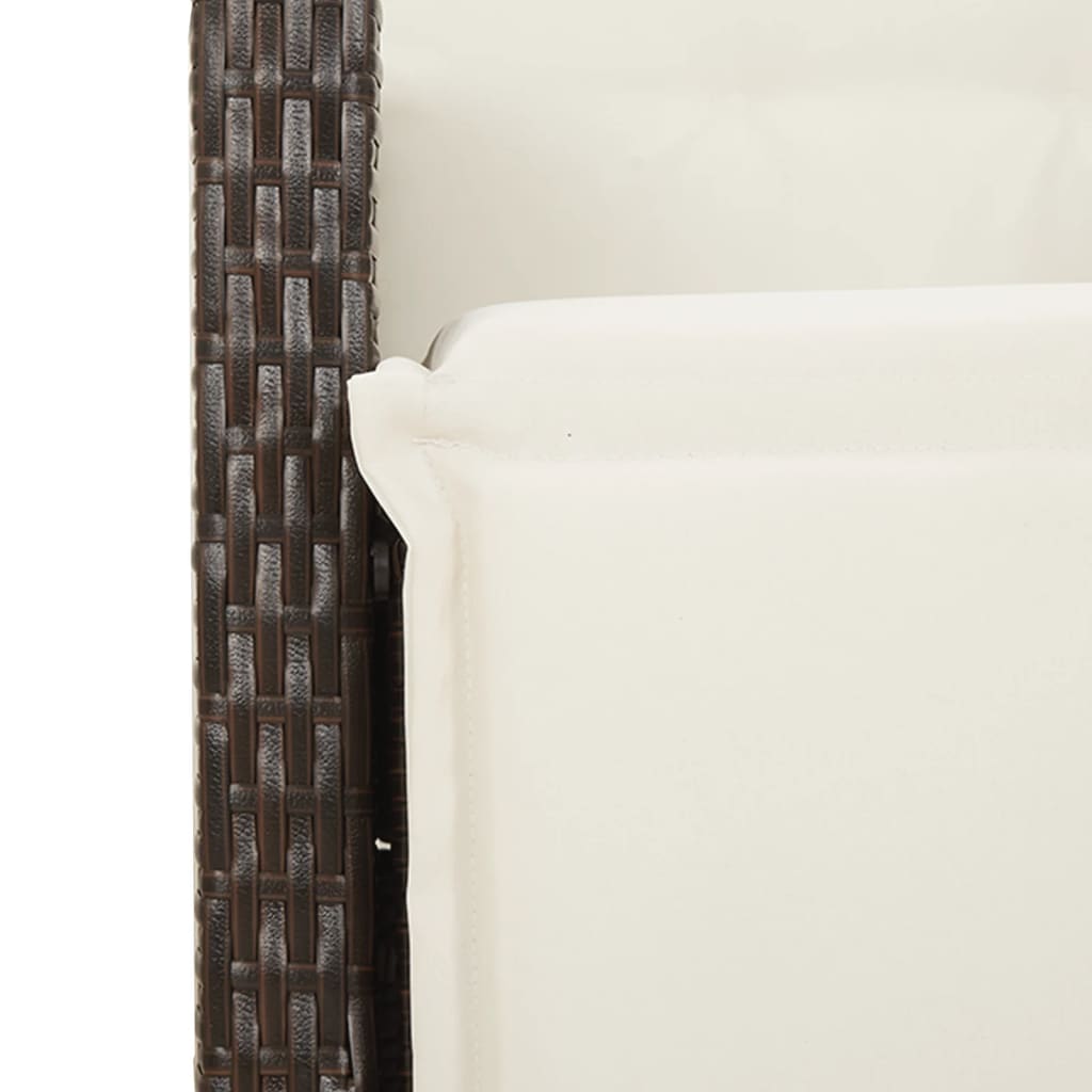 vidaXL Ensemble repas de jardin 5 pcs avec coussins résine tressée marron