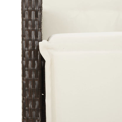 vidaXL Ensemble repas de jardin 5 pcs avec coussins résine tressée marron