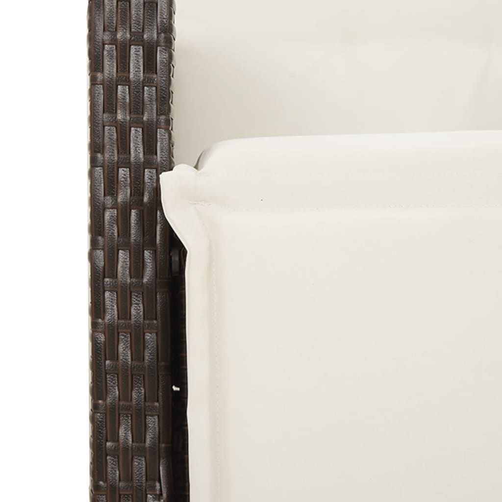 vidaXL Ensemble repas de jardin 5 pcs avec coussins résine tressée marron