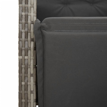 vidaXL 5-tlg. Garten-Essgruppe mit Kissen Grau Poly Rattan