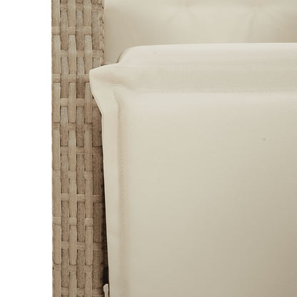 vidaXL Ensemble repas de jardin 5 pcs avec coussins Résine tressée Beige