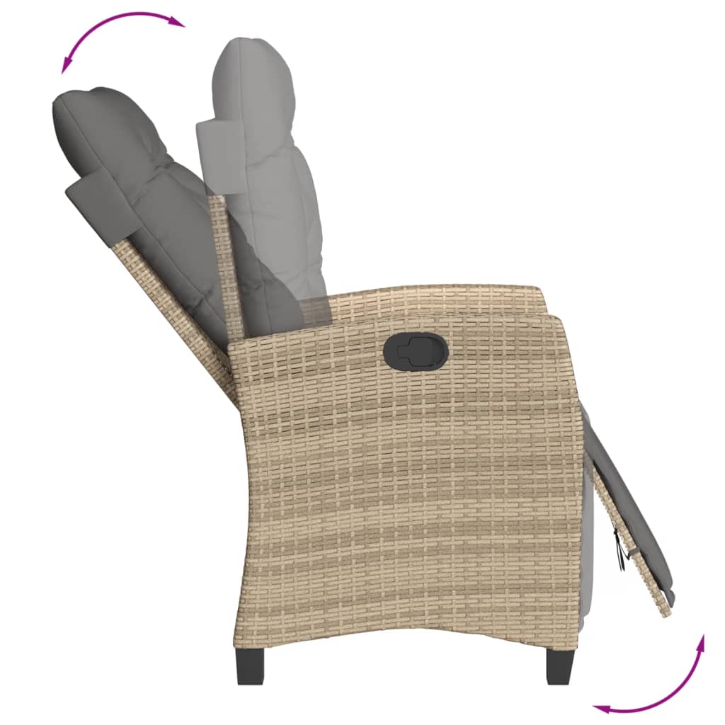 vidaXL 5-tlg. Garten-Essgruppe mit Kissen Beigemischung Poly Rattan
