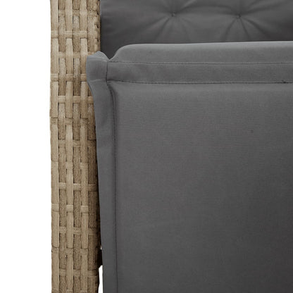 vidaXL Salon de jardin 5 pcs avec coussins mélange beige résine tressée