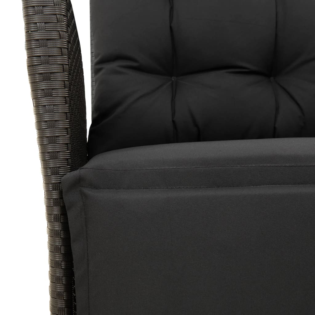 vidaXL 5-tlg. Garten-Essgruppe mit Kissen Schwarz Poly Rattan