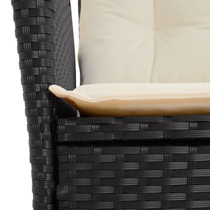 vidaXL 5-tlg. Garten-Essgruppe mit Kissen Schwarz Poly Rattan