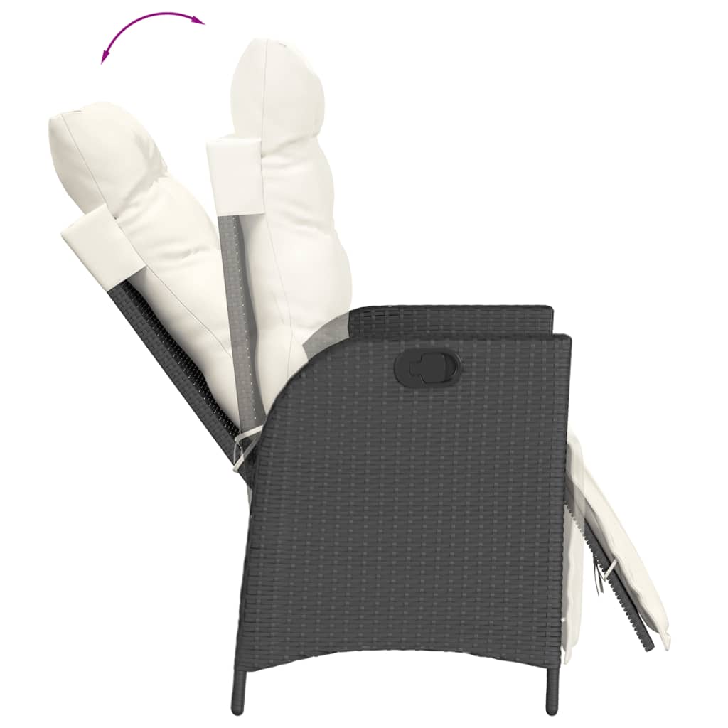 vidaXL Salle à manger de jardin 5 pcs avec coussins Résine tressée Noir