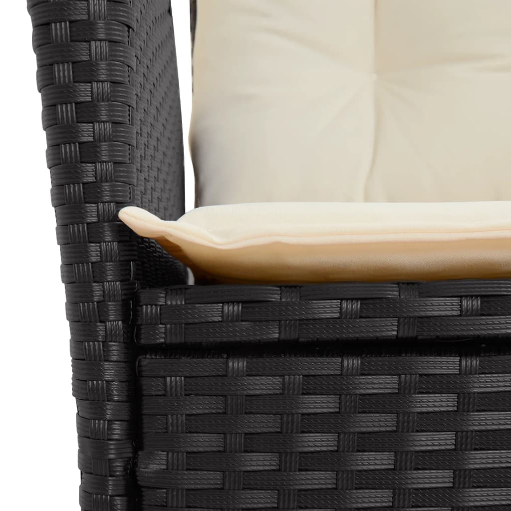 vidaXL 5-tlg. Garten-Essgruppe mit Kissen Schwarz Poly Rattan