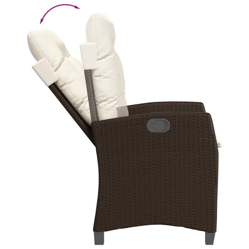 vidaXL Ensemble repas de jardin 5 pcs avec coussins résine tressée marron