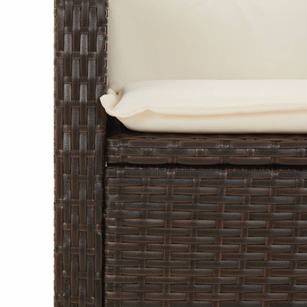 vidaXL 5-tlg. Garten-Essgruppe mit Kissen Braun Poly Rattan