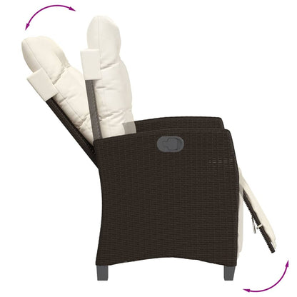 vidaXL Ensemble repas de jardin 5 pcs avec coussins résine tressée marron