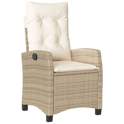 vidaXL Ensemble repas de jardin 5 pcs avec coussins Résine tressée Beige