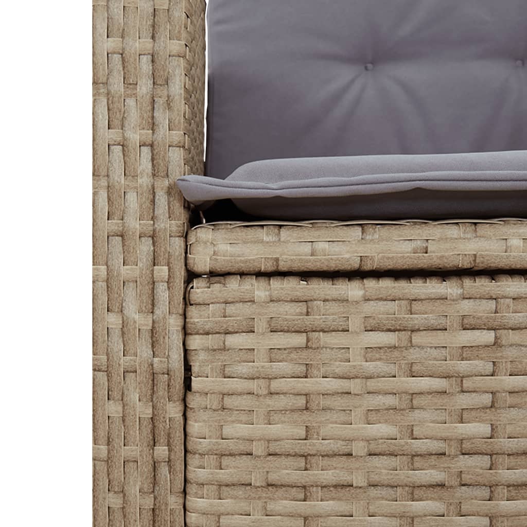 vidaXL 5-tlg. Garten-Essgruppe mit Kissen Beige Poly Rattan
