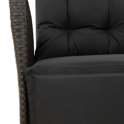 vidaXL 5-tlg. Garten-Essgruppe mit Kissen Schwarz Poly Rattan