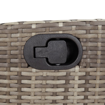 vidaXL 5-tlg. Garten-Essgruppe mit Kissen Grau Poly Rattan