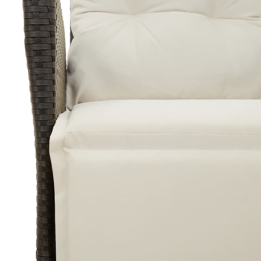 vidaXL 5-tlg. Garten-Essgruppe mit Kissen Schwarz Poly Rattan