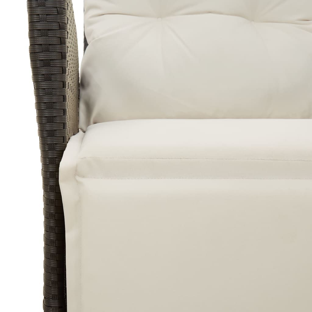 vidaXL 5-tlg. Garten-Essgruppe mit Kissen Schwarz Poly Rattan