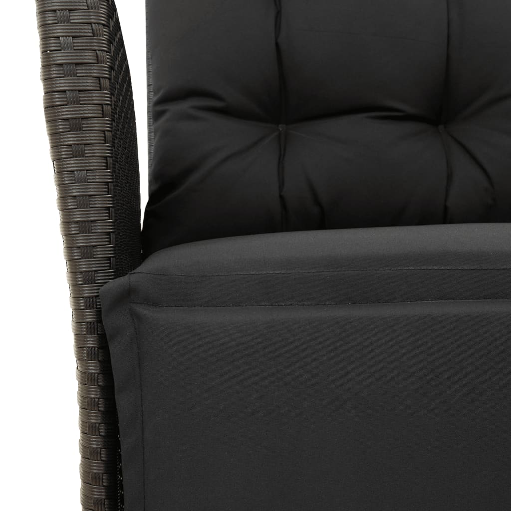 vidaXL 5-tlg. Garten-Essgruppe mit Kissen Schwarz Poly Rattan