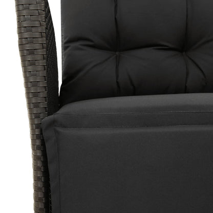 vidaXL 5-tlg. Garten-Essgruppe mit Kissen Schwarz Poly Rattan
