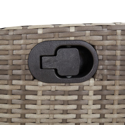 vidaXL 5-tlg. Garten-Essgruppe mit Kissen Grau Poly Rattan